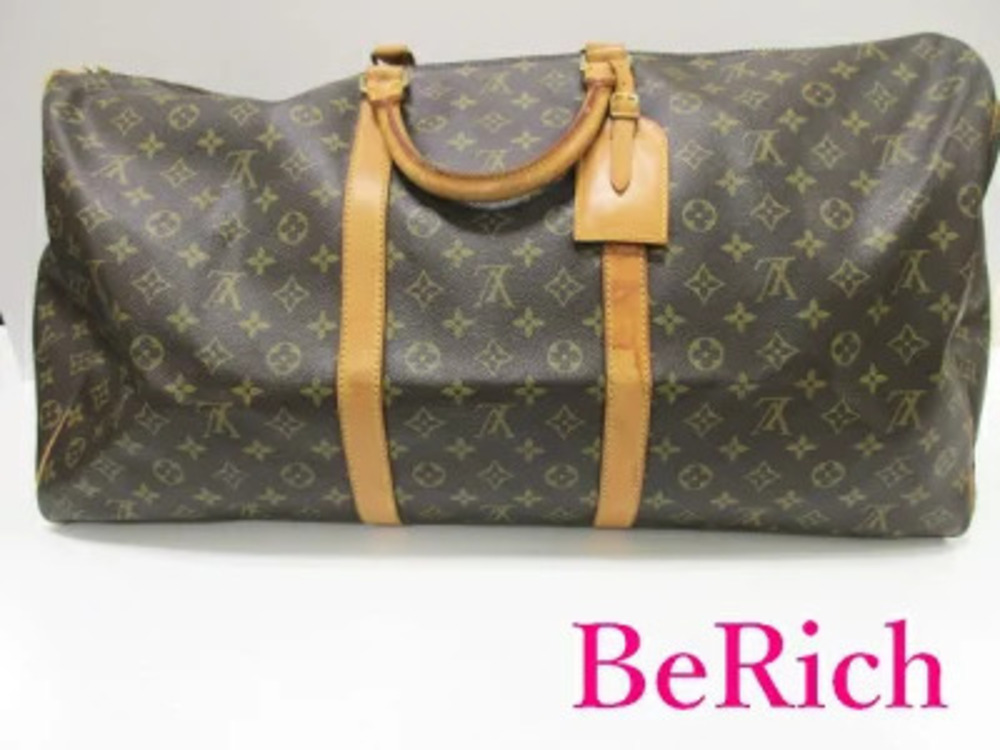 Louis Vuitton Keepall Boston Bag Monogram Leather Handbag Shoulder Travel